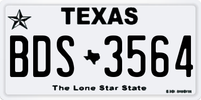 TX license plate BDS3564