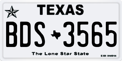 TX license plate BDS3565