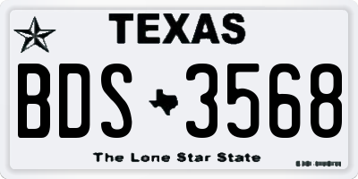 TX license plate BDS3568