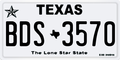 TX license plate BDS3570