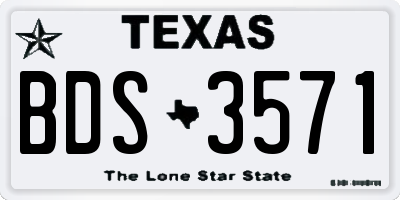 TX license plate BDS3571
