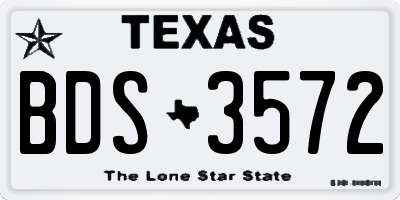 TX license plate BDS3572