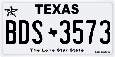TX license plate BDS3573