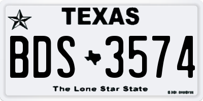 TX license plate BDS3574