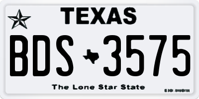 TX license plate BDS3575