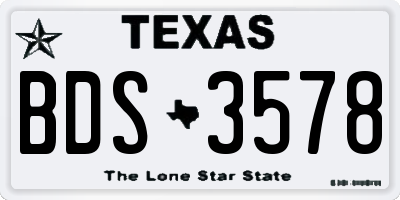 TX license plate BDS3578