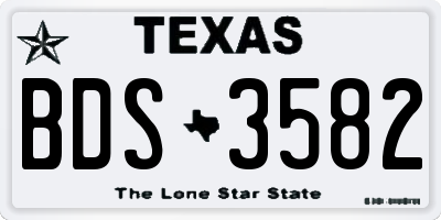 TX license plate BDS3582