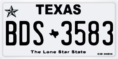 TX license plate BDS3583