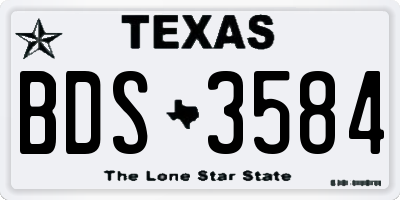 TX license plate BDS3584