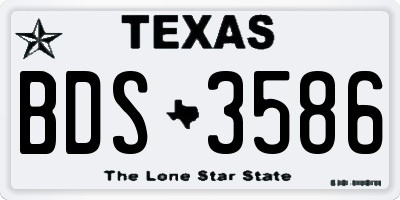 TX license plate BDS3586