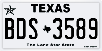 TX license plate BDS3589