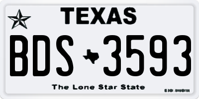 TX license plate BDS3593