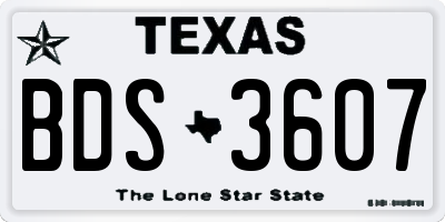 TX license plate BDS3607
