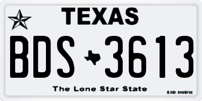 TX license plate BDS3613