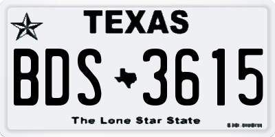 TX license plate BDS3615