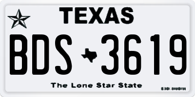 TX license plate BDS3619