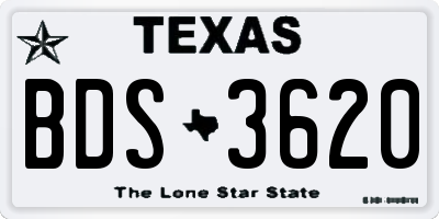 TX license plate BDS3620