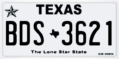TX license plate BDS3621