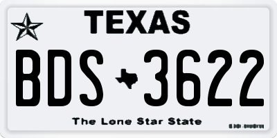 TX license plate BDS3622
