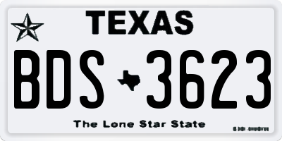 TX license plate BDS3623