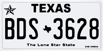 TX license plate BDS3628