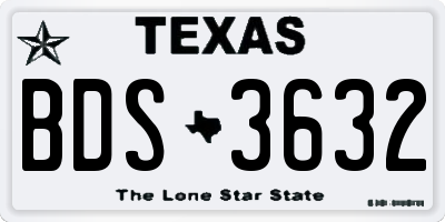 TX license plate BDS3632