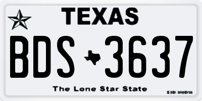 TX license plate BDS3637