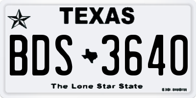 TX license plate BDS3640