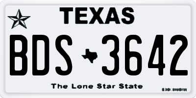 TX license plate BDS3642