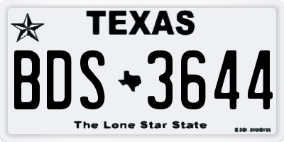 TX license plate BDS3644
