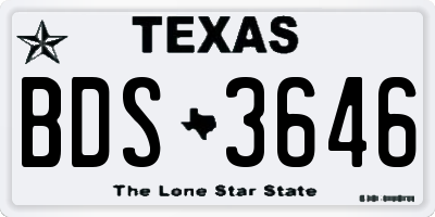 TX license plate BDS3646