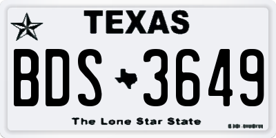 TX license plate BDS3649