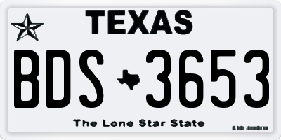 TX license plate BDS3653