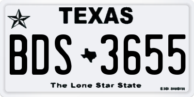 TX license plate BDS3655