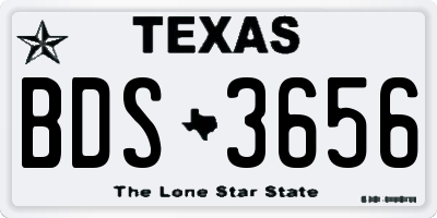 TX license plate BDS3656
