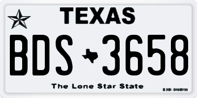 TX license plate BDS3658