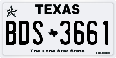 TX license plate BDS3661