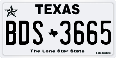 TX license plate BDS3665