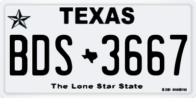 TX license plate BDS3667