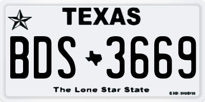 TX license plate BDS3669