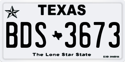 TX license plate BDS3673