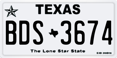 TX license plate BDS3674
