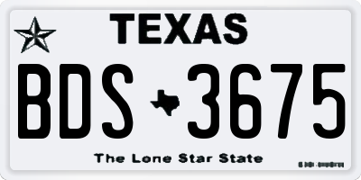TX license plate BDS3675