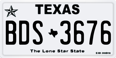TX license plate BDS3676