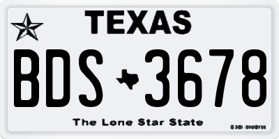 TX license plate BDS3678