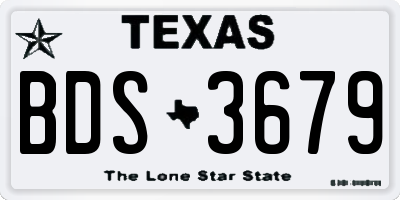 TX license plate BDS3679