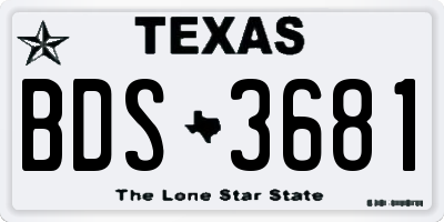 TX license plate BDS3681