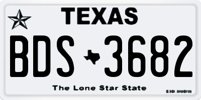 TX license plate BDS3682