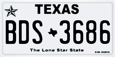 TX license plate BDS3686