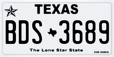 TX license plate BDS3689